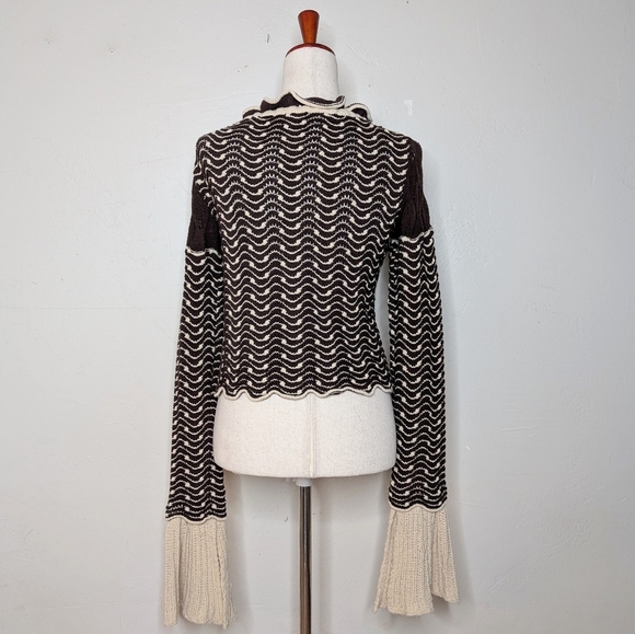 Twin-Set by Simona Barbieri Knit Crocheted Floral Long Sleeve Sweater Size Large - Picture 5 of 10